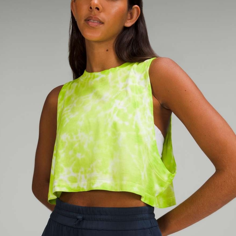 Lululemon All Yours Cropped Cotton Tank Top *Tie DyeMarmoleado Tie Dye